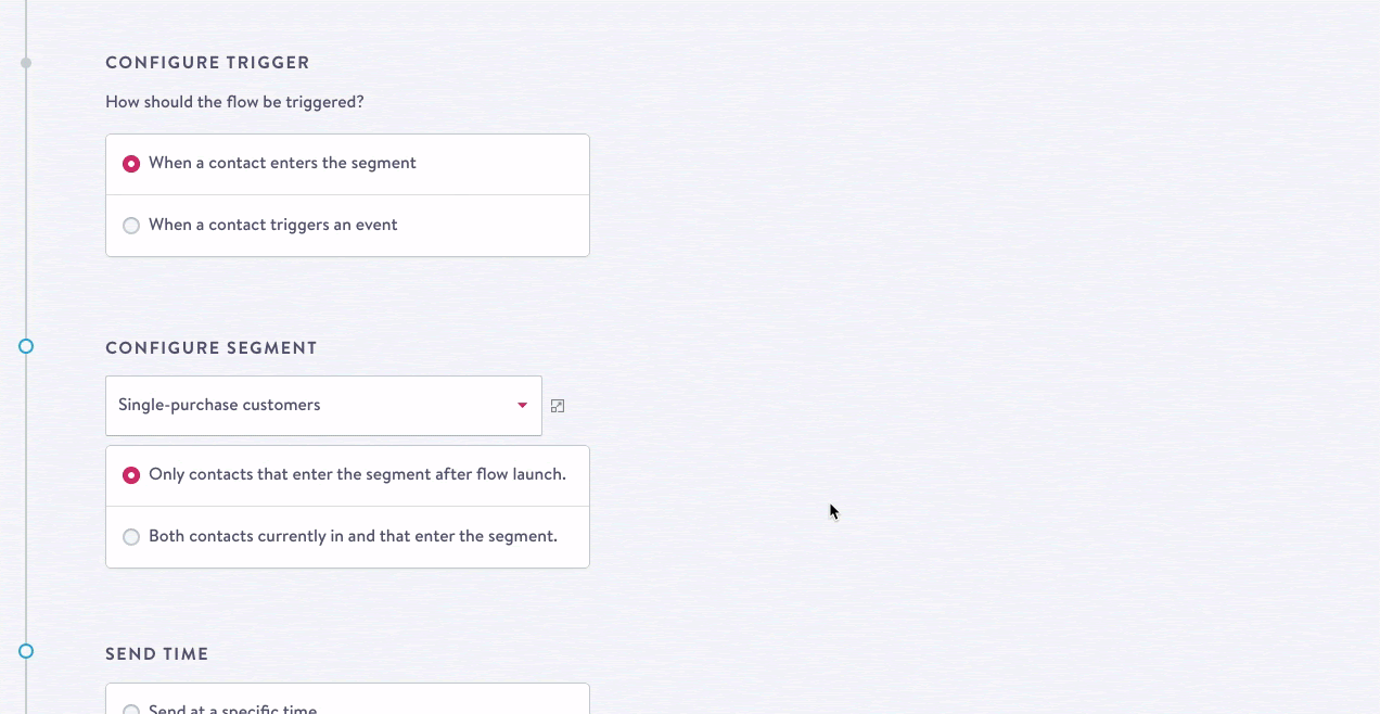 Previous campaign configuration flow