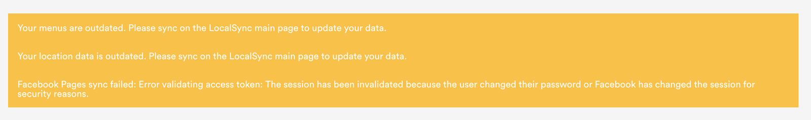 New LocalSync statuses