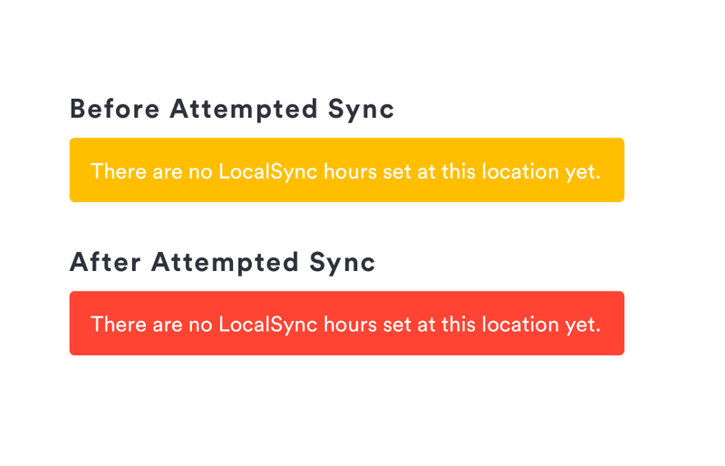 Actionable LocalSync detail