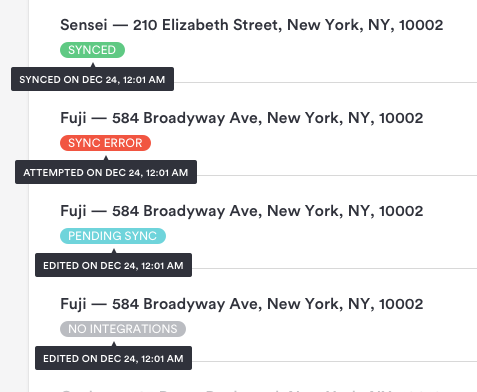 LocalSync status interaction
