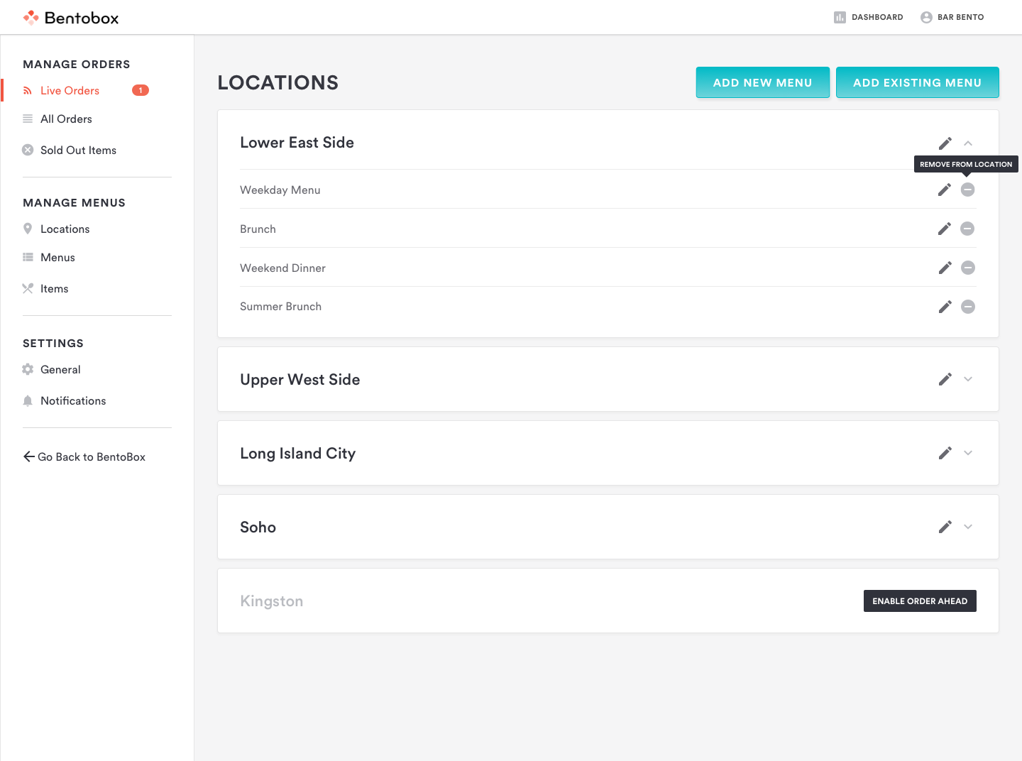 Final online ordering menu design