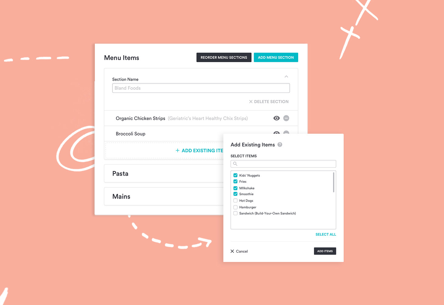 Interface thumbnail for the Online Ordering Menus project